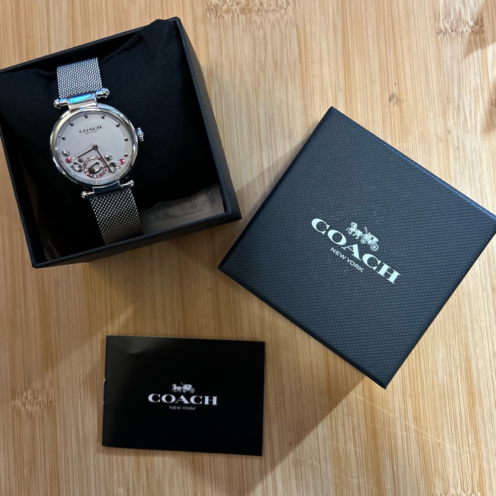Coach Cary Watch With 34mm Silver White Face & Silver MeshBracelet - Picture 6 of 6